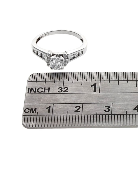 Round and Marquise Diamond Engagaement Ring